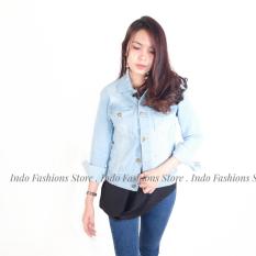 Jaket Denim Cewek Light Blue Washing Strecht Best Seller