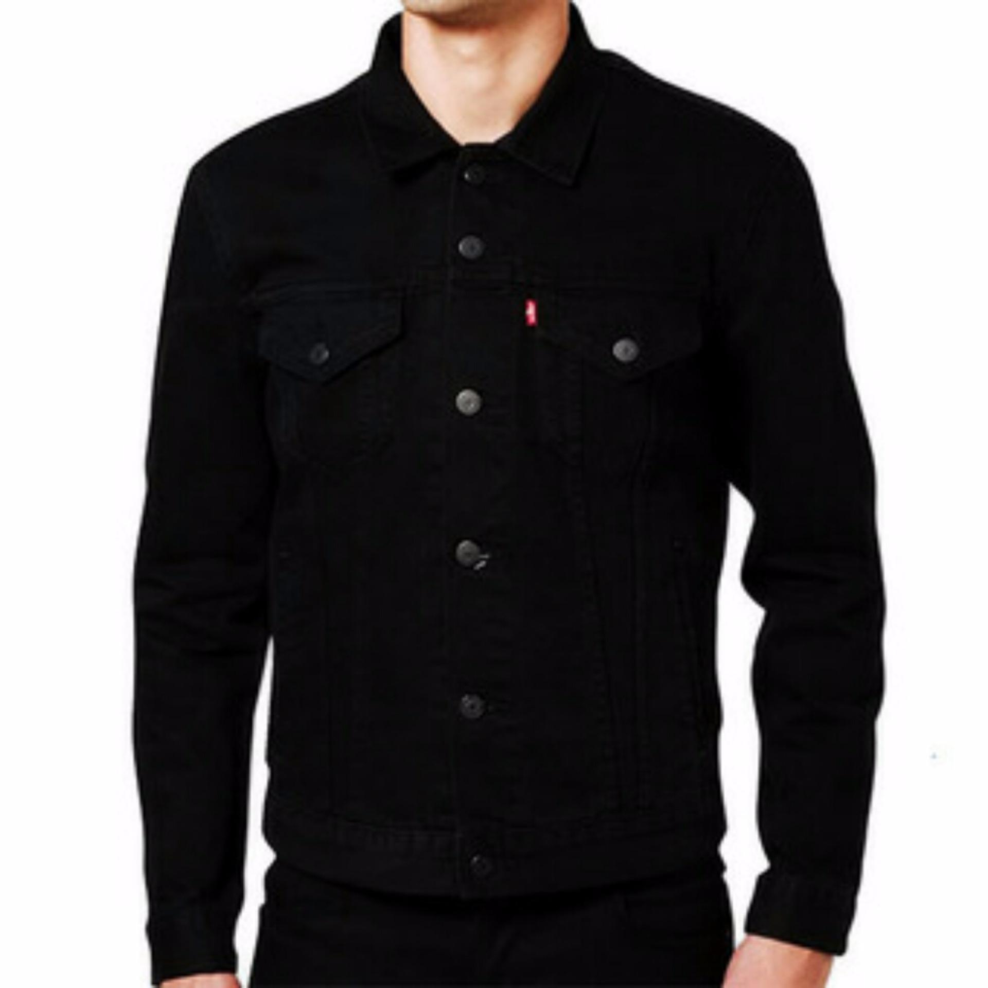 Jaket Denim Jeans Ariel Pria Hitam Pekat