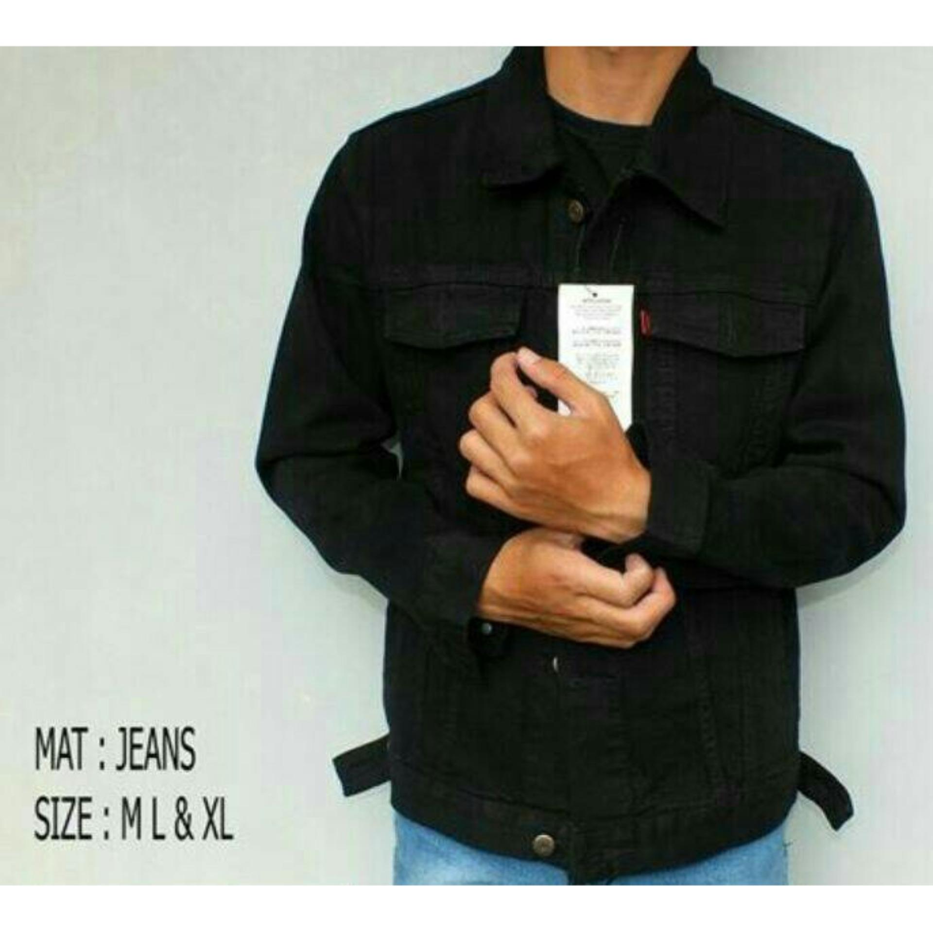 Jaket Denim Pria Hitam