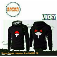 Jaket Harajuku Hoodie Zipper Anime Naruto Sasuke Uchiha Black Best Seller