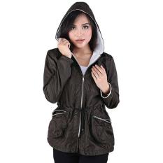 Jaket Hoodie Wanita Cewek Cewe Terbaru Jacket Hodie Coklat DI 076 CZ