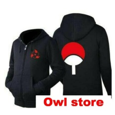 Jaket Hoodie Zipper Anime Naruto Sasuke Saringan Clan Uchiha (JA NRT 36) Best Seller - Black