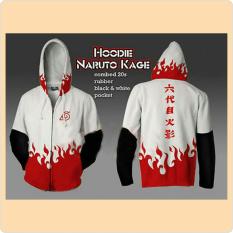 Jaket Hoodie Zipper Naruto Hokage Yondaime II Unisex Best Seller - White/Black