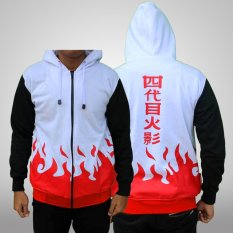 Jaket Hoodie Zipper Naruto Hokage Yondaime l Best Seller - white