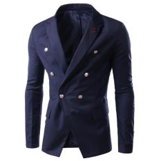 Jaket Jas - Blazer Casual New Korean Style - Biru Tua