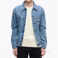 Jaket Jeans Denim Biru Muda Pria - Premium Quality