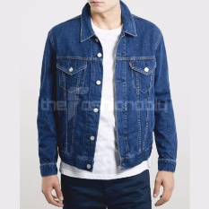 Jaket Jeans Denim Biru Wash Pria - Premium Quality