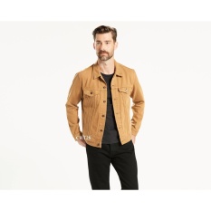 Jaket Jeans Denim Casual Pria - Coklat Muda