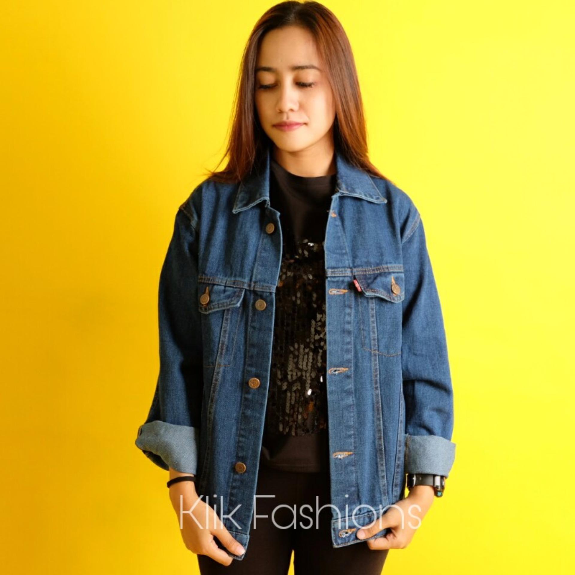 Jaket Jeans Denim Cewe Oversize Regular Biowash Best Seller 