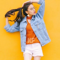 Jaket Jeans Denim Cewe Regular Bioblits Best Seller