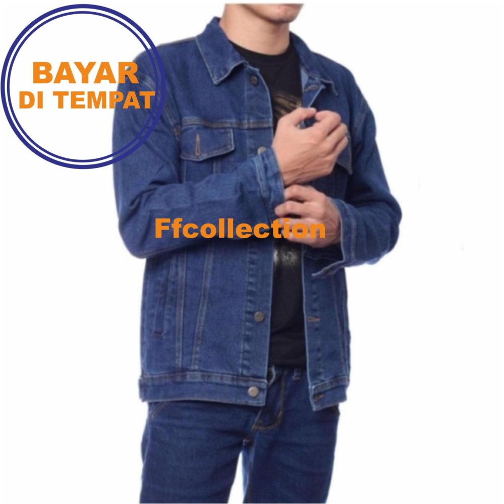 Jaket Jeans / Denim Pria Hight Quality [Blue Black/Garment]