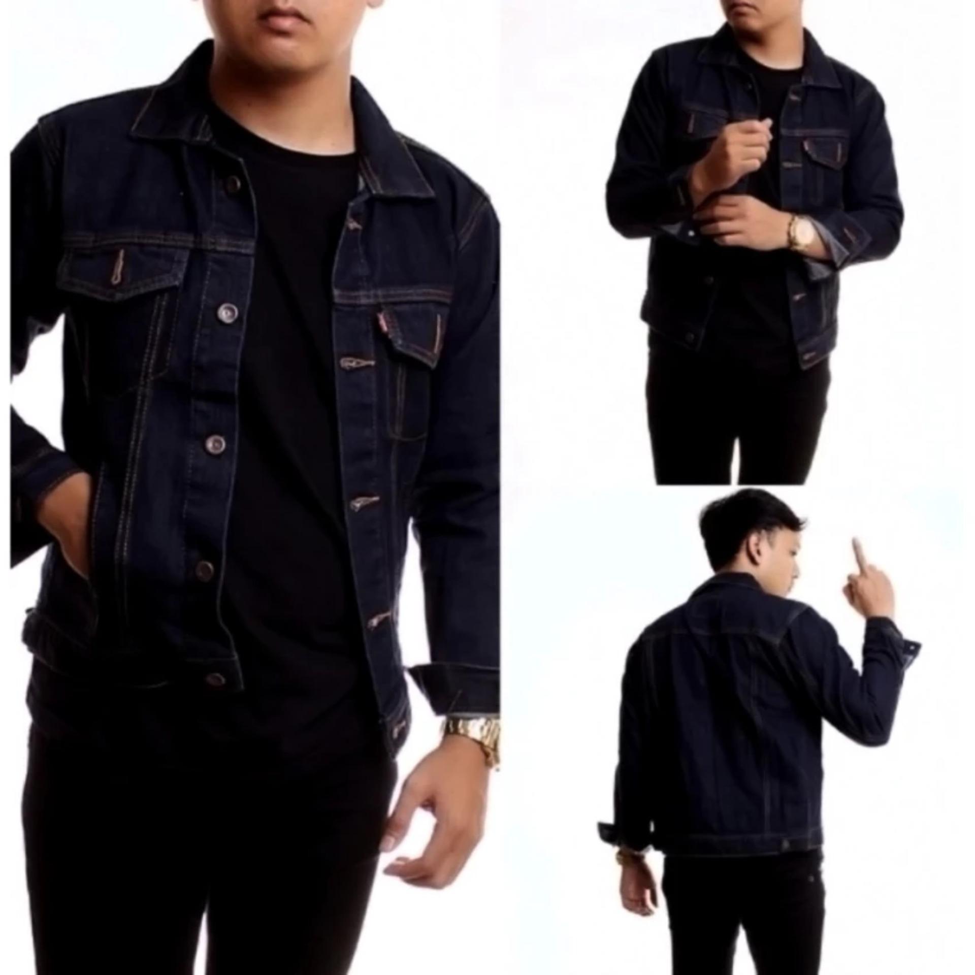 Jaket Jeans denim pria premium - Blueblack