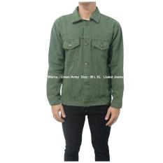 Jaket jeans pria hijau