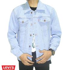 jaket jeans pria / jaket denim bioblitz / jaket jeans biru muda