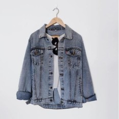 jaket jeans wanita grey premium quality / jaket cewe /jaket boyfriend