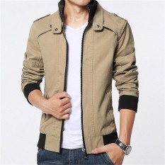 Jaket Kulit - Blazer Jacket Zipper Executive Style - Krem