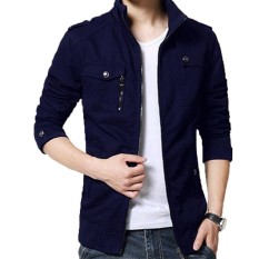 Jaket Kulit - Blazer Jacket Zipper SlimFitt Executive Biru