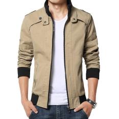 Jaket Kulit - Blazer Jacket Zipper SlimFitt Executive Krem