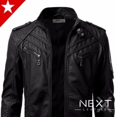 Jaket Kulit Motor Pria / Jaket Bikers Night Black NB03