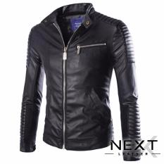 Jaket Kulit Motor Rider Black JR03