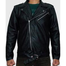 Jaket Kulit Pria Changcuters Rock n Roll - Hitam