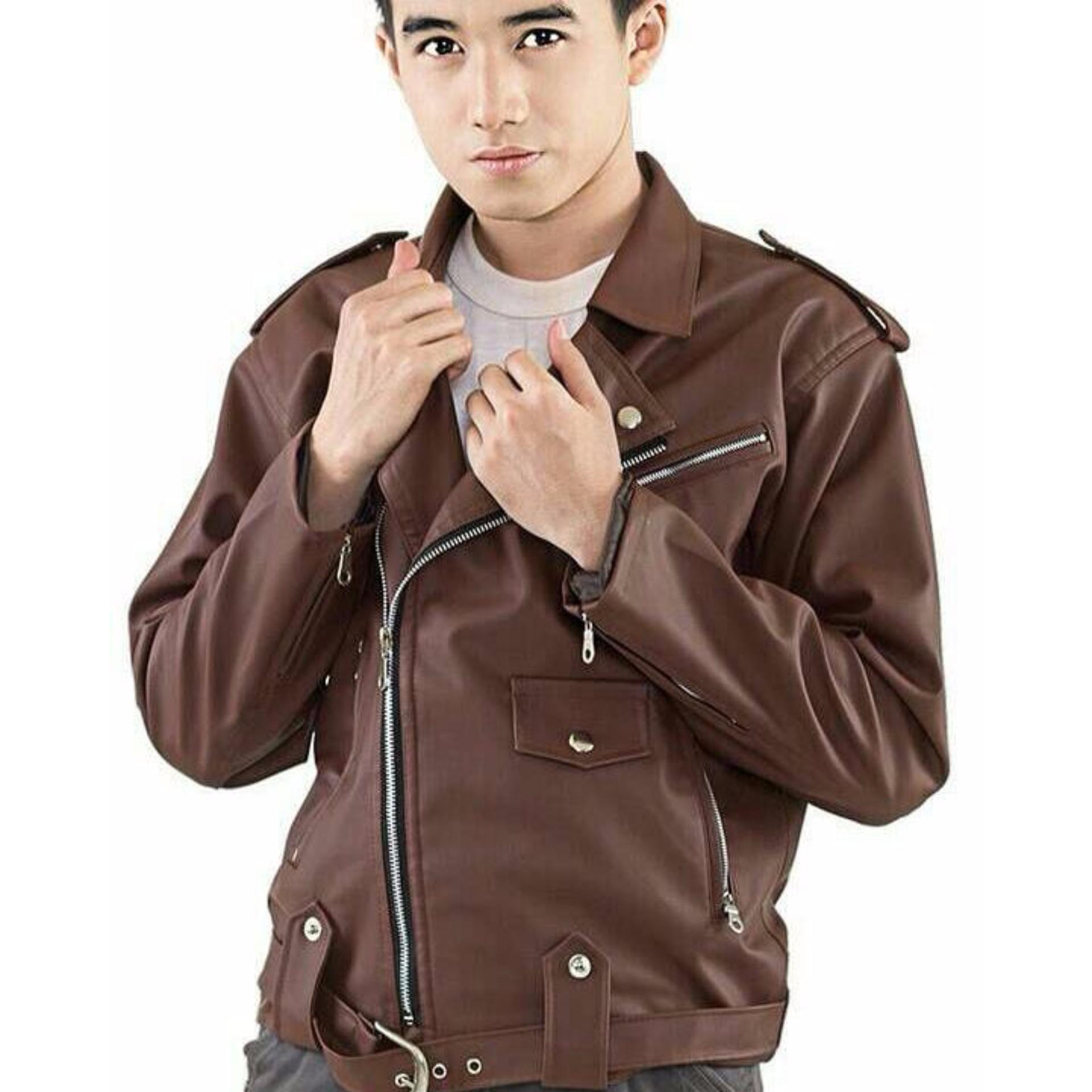 Jaket Kulit Pria Keren Casual Trendy 