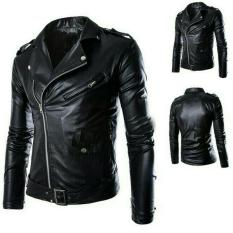 jaket kulit pria sintetis ramones
