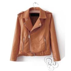 Jaket Kulit Wanita Raisa Blazer Sabuk Tan