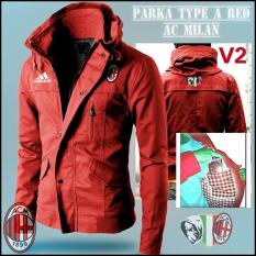 Jaket Parka Bola V2- AC milan-merah