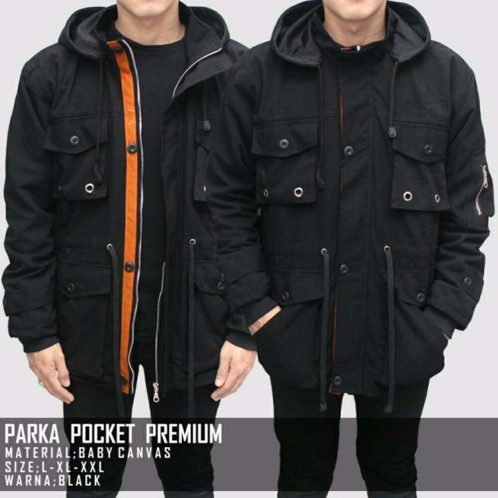  Jaket  parka  jumbo seven keys pocket premium pria keren 