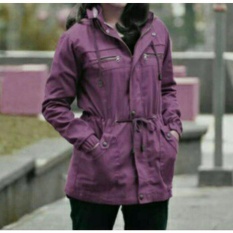 Jaket Parka Kanvas Wanita Ungu
