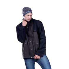 Jaket Parka Pria Cowok Cowo Jacket Distro Warna Coklat Komb H 2436 HN