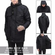 Jaket pria - parka taslan anti air (hitam)