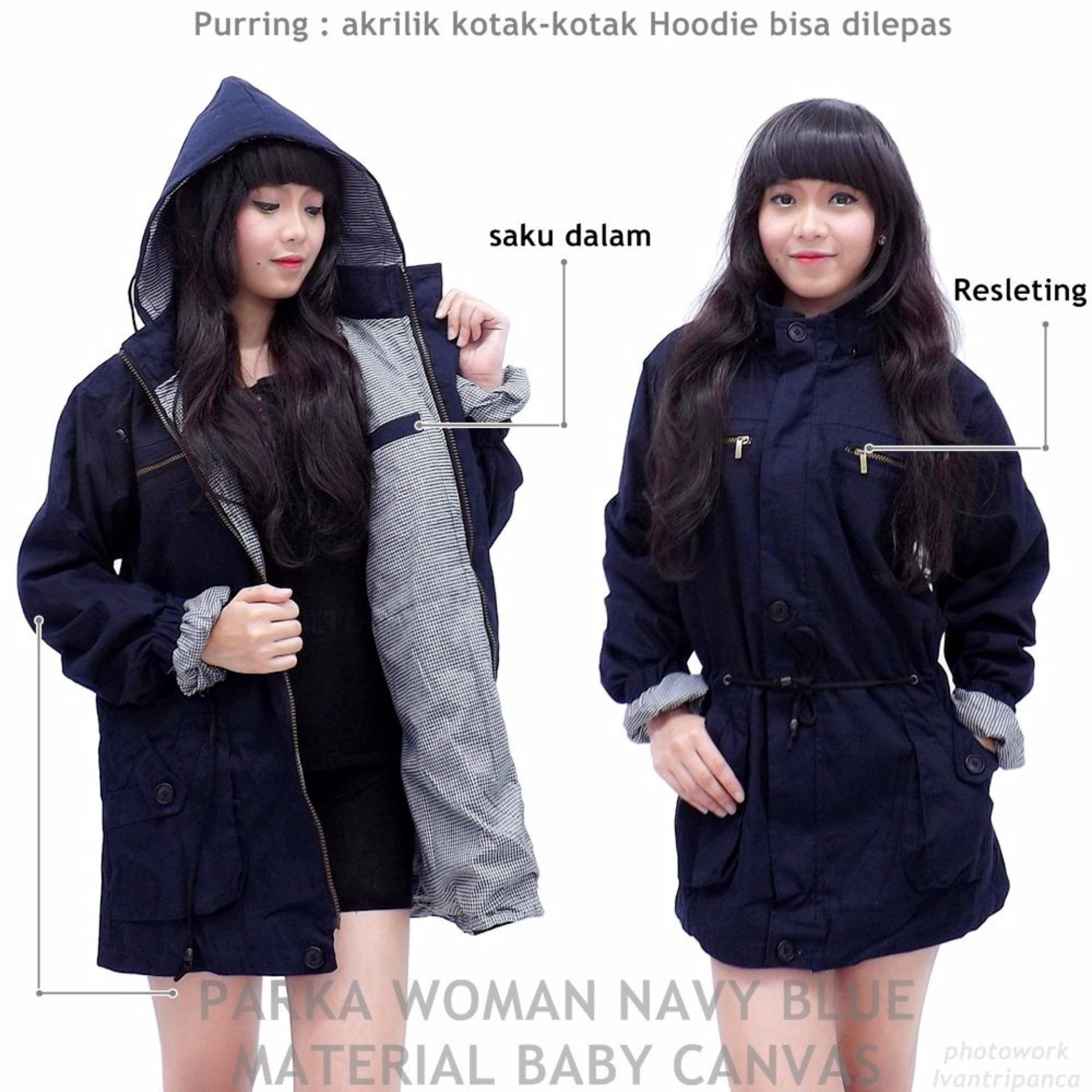 Jaket parka wanita ( biru navy )