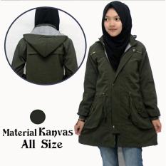 Jaket Parka Wanita Green Army