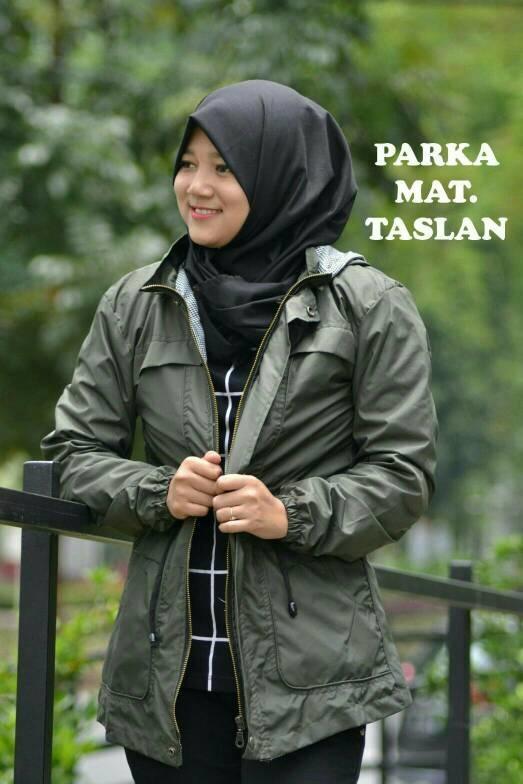 Jaket Parka/Jaket Parka Wanita/Jaket Parka Taslan Hijau Army