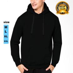 Jaket polos hoodie jumper hitam premium / jacket pria dan wanita