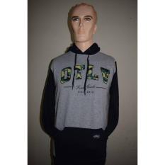 Jaket Pria Distro Terbaru Hoodie Abu Kombinasi Hitam Keren