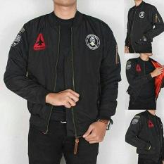 Jaket Pria / Jaket Bomber Cowok / Jaket Bomber Scrimmers Warna Hitam - Ed59ba