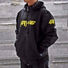 Jaket Pria Murah VR46 Logo Bordir - Hitam Good Seller