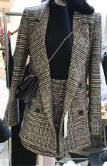 Jaket Jas Wol Rok Wanita (Seperti Yang Ditunjukkan (Set))