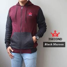 Jaket 3Second Black Maroon Unisex