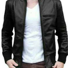 Jaket Semi Kulit Pria exclusive Sk24 - Black
