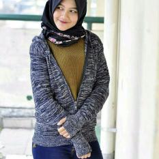 Jaket Sweater Hoodie Roundhand Rajut Wanita Hitam,Maroon, Abu Muda, Abu Tua, Navy