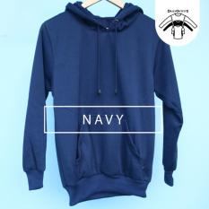 Jaket Sweater Polos Hoodie Jumper Biru Navy - Premium Quality