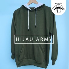 Jaket Sweater Polos Hoodie Jumper Hijau Army - Premium Quality