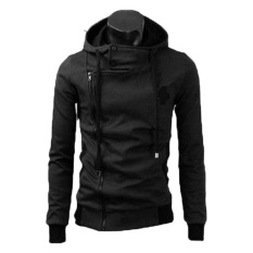 jaket sweater pria haragiri hitam bahan fleece