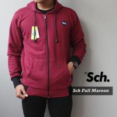 Jaket Sweater Pria Kualitas Premium RSCH FULL MAROON