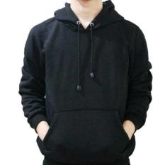 Jaket Sweter Hoodie Premium Unisex-Pria & Wanita-Model Polos-Hitam-Harga Murah Berkualitas