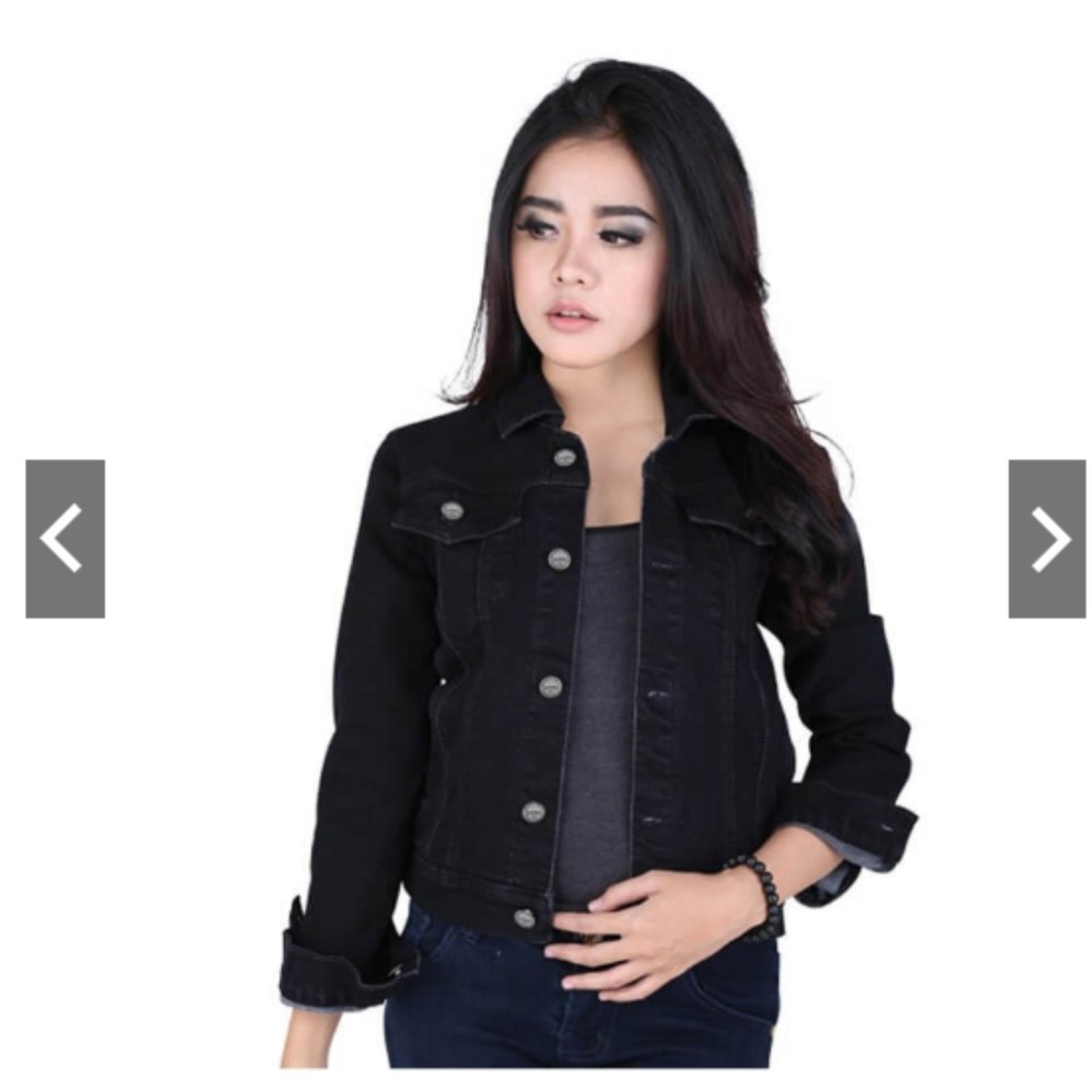 Hana Fashion  * JAKET JEANS VICELLA BLACK *